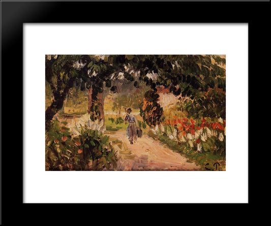 Garden At Eragny 20x24 Black Modern Wood Framed Art Print Poster by Pissarro, Camille