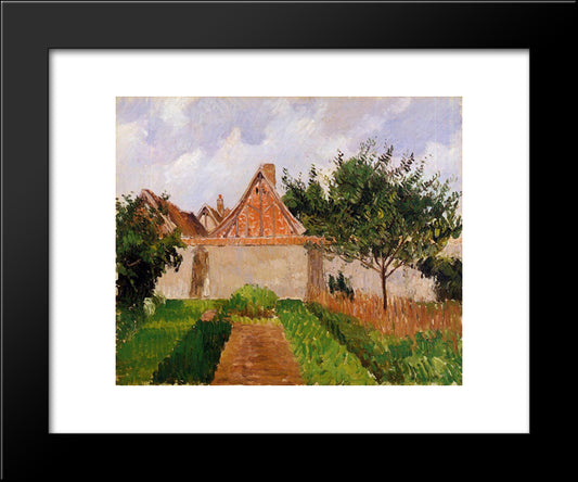 Garden At Eragny (Study) 20x24 Black Modern Wood Framed Art Print Poster by Pissarro, Camille