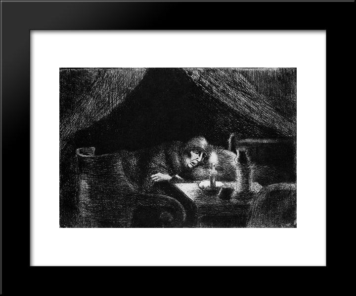 Grandmother 20x24 Black Modern Wood Framed Art Print Poster by Pissarro, Camille