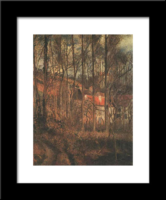 Grey Day, Banks Of The Oise 20x24 Black Modern Wood Framed Art Print Poster by Pissarro, Camille