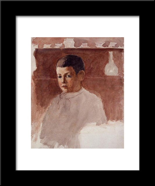 Half Length Portrait Of Lucien Pissarro 20x24 Black Modern Wood Framed Art Print Poster by Pissarro, Camille