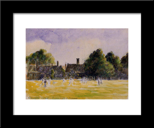Hampton Court Green 20x24 Black Modern Wood Framed Art Print Poster by Pissarro, Camille