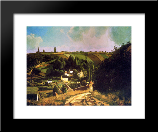 Hill Of Jallais At Pontoise 20x24 Black Modern Wood Framed Art Print Poster by Pissarro, Camille