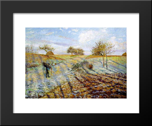 Hoarfrost 20x24 Black Modern Wood Framed Art Print Poster by Pissarro, Camille