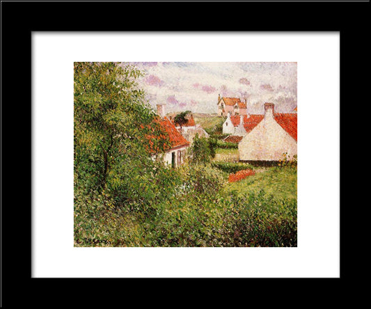 Houses At Knocke, Belgium 20x24 Black Modern Wood Framed Art Print Poster by Pissarro, Camille