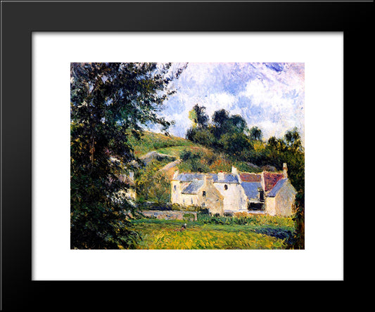 Houses Of L'Hermitage, Pontoise 20x24 Black Modern Wood Framed Art Print Poster by Pissarro, Camille