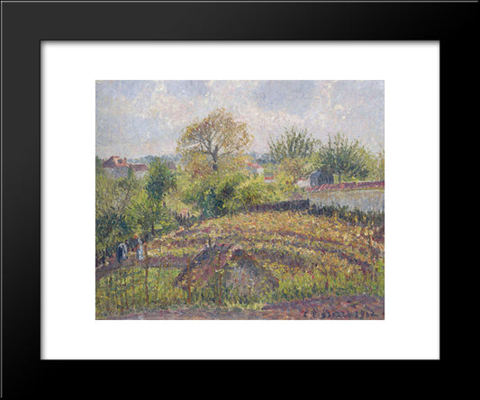 In The Garden 20x24 Black Modern Wood Framed Art Print Poster by Pissarro, Camille