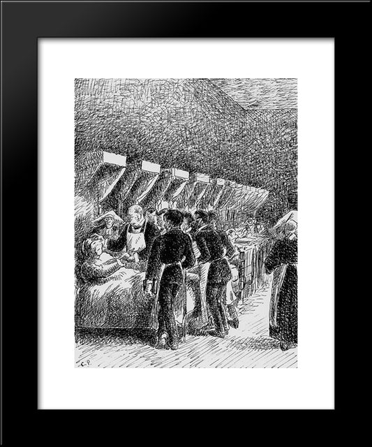 In The Hospital 20x24 Black Modern Wood Framed Art Print Poster by Pissarro, Camille