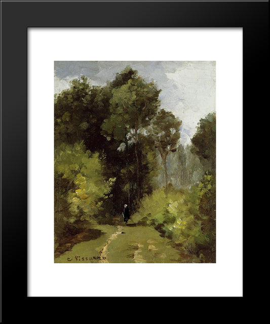 In The Woods 20x24 Black Modern Wood Framed Art Print Poster by Pissarro, Camille