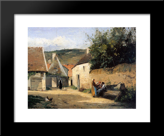 Jacob Coin De Village 20x24 Black Modern Wood Framed Art Print Poster by Pissarro, Camille