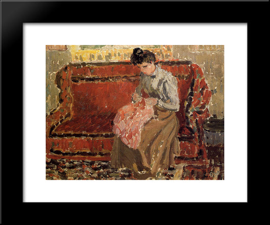 Jeanne Coushant 20x24 Black Modern Wood Framed Art Print Poster by Pissarro, Camille