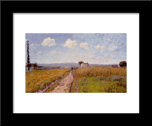 June Morning, View Over The Hills Over Pontoise 20x24 Black Modern Wood Framed Art Print Poster by Pissarro, Camille