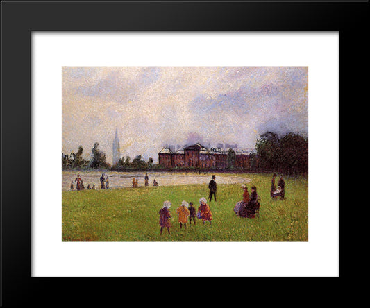 Kensington Gardens, London 20x24 Black Modern Wood Framed Art Print Poster by Pissarro, Camille