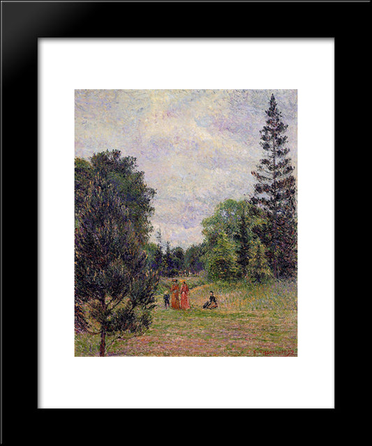 Kew Gardens, Crossroads Near The Pond 20x24 Black Modern Wood Framed Art Print Poster by Pissarro, Camille