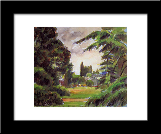 Kew Gardens, The Little Greenhouse 20x24 Black Modern Wood Framed Art Print Poster by Pissarro, Camille