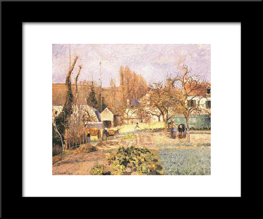 Kitchen Garden At The Hermitage, Pontoise 20x24 Black Modern Wood Framed Art Print Poster by Pissarro, Camille