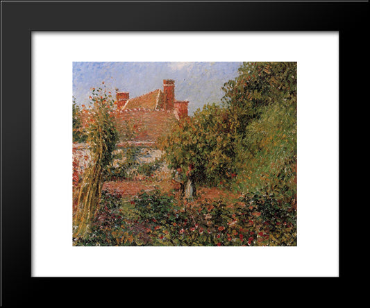 Kitchen Garden In Eragny, Afternoon 20x24 Black Modern Wood Framed Art Print Poster by Pissarro, Camille