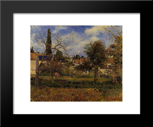 Kitchen Gardens, Pontoise 20x24 Black Modern Wood Framed Art Print Poster by Pissarro, Camille