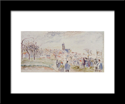 La Saint Martin A Pontoise 20x24 Black Modern Wood Framed Art Print Poster by Pissarro, Camille
