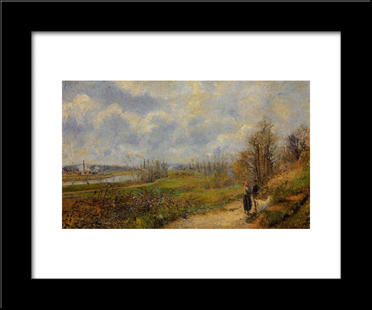 La Sente Du Chou, Near Pontoise 20x24 Black Modern Wood Framed Art Print Poster by Pissarro, Camille