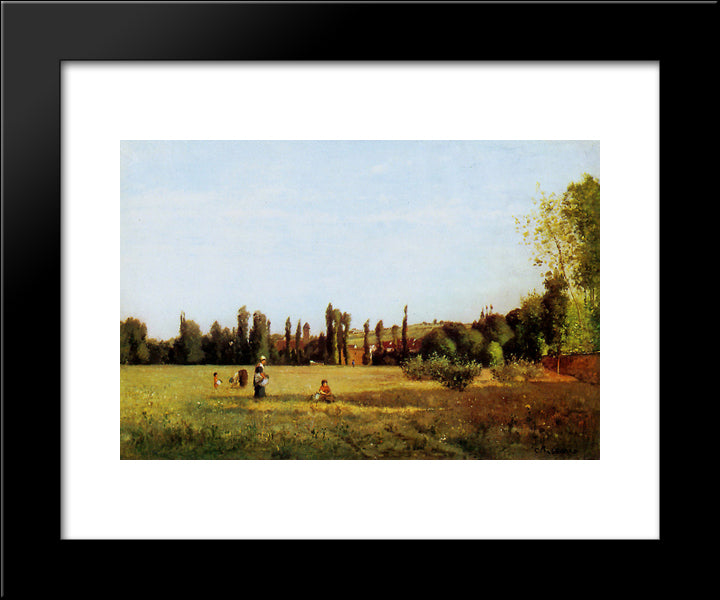 La Varenne De St. Hilaire 20x24 Black Modern Wood Framed Art Print Poster by Pissarro, Camille