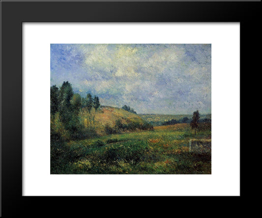 Landscape, Near Pontoise 20x24 Black Modern Wood Framed Art Print Poster by Pissarro, Camille