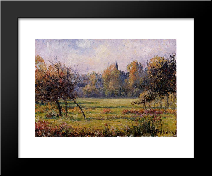 Landscape At Bazincourt 20x24 Black Modern Wood Framed Art Print Poster by Pissarro, Camille