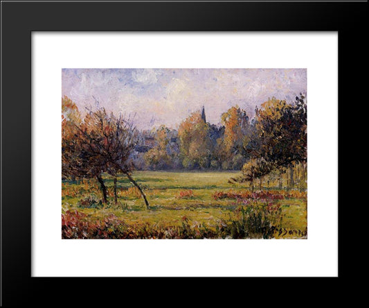 Landscape At Bazincourt 20x24 Black Modern Wood Framed Art Print Poster by Pissarro, Camille