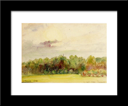 Landscape At Eragny 20x24 Black Modern Wood Framed Art Print Poster by Pissarro, Camille