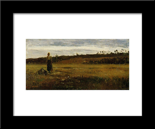 Landscape At Le Varenne Saint Hilaire 20x24 Black Modern Wood Framed Art Print Poster by Pissarro, Camille