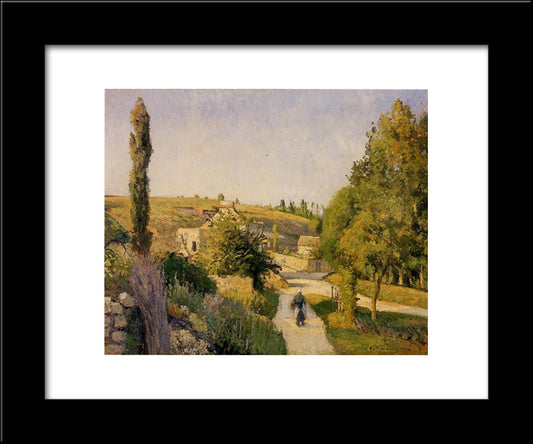 Landscape At L'Hermitage 20x24 Black Modern Wood Framed Art Print Poster by Pissarro, Camille