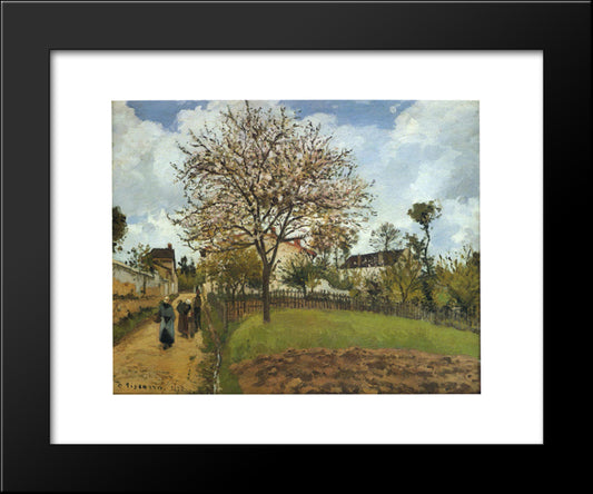 Landscape At Louveciennes 20x24 Black Modern Wood Framed Art Print Poster by Pissarro, Camille