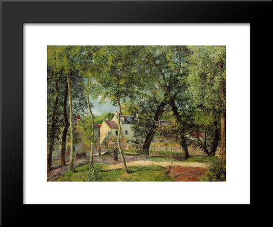Landscape At Osny Near Watering 20x24 Black Modern Wood Framed Art Print Poster by Pissarro, Camille