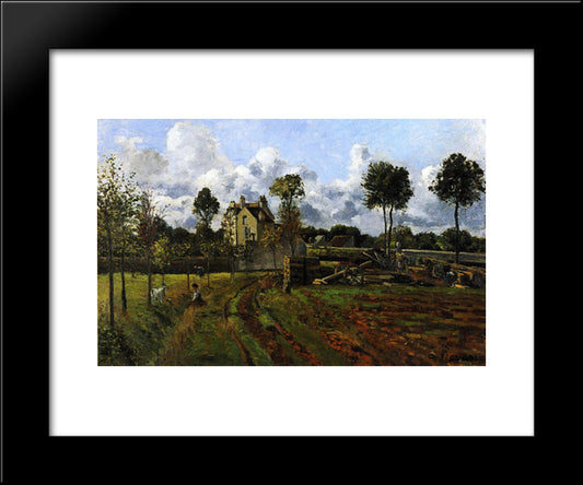 Landscape At Pontoise 20x24 Black Modern Wood Framed Art Print Poster by Pissarro, Camille