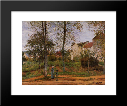 Landscape Near Louveciennes 2 20x24 Black Modern Wood Framed Art Print Poster by Pissarro, Camille