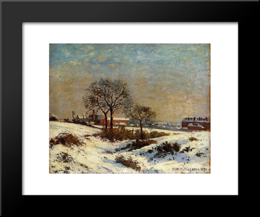 Landscape Under Snow, Upper Norwood 20x24 Black Modern Wood Framed Art Print Poster by Pissarro, Camille