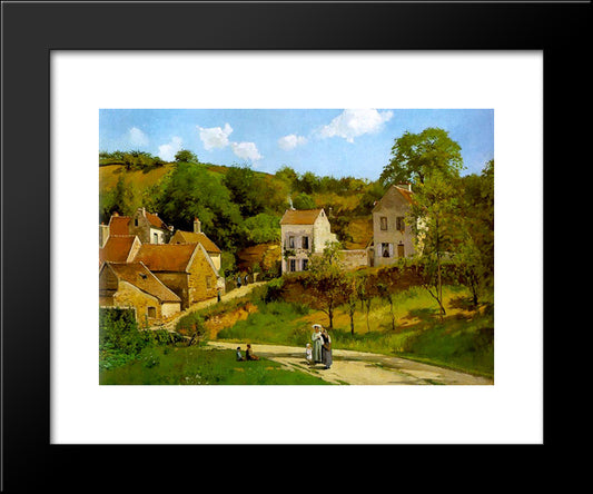 L'Hermitage At Pontoise 20x24 Black Modern Wood Framed Art Print Poster by Pissarro, Camille