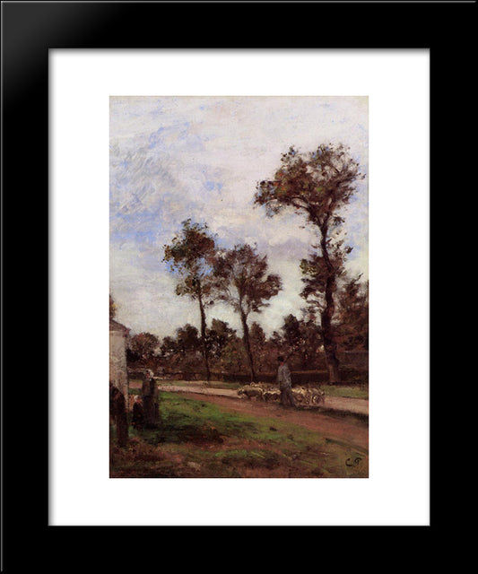 Louviciennes 20x24 Black Modern Wood Framed Art Print Poster by Pissarro, Camille