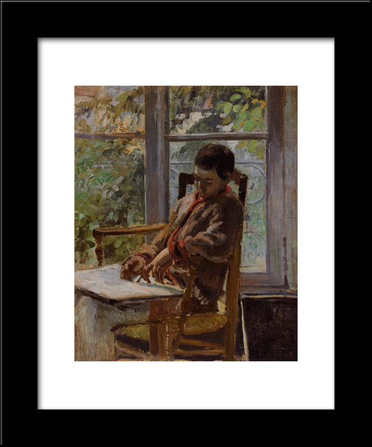 Lucien Pissarro In An Interior 20x24 Black Modern Wood Framed Art Print Poster by Pissarro, Camille