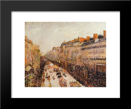Mardi Gras On The Boulevards 20x24 Black Modern Wood Framed Art Print Poster by Pissarro, Camille