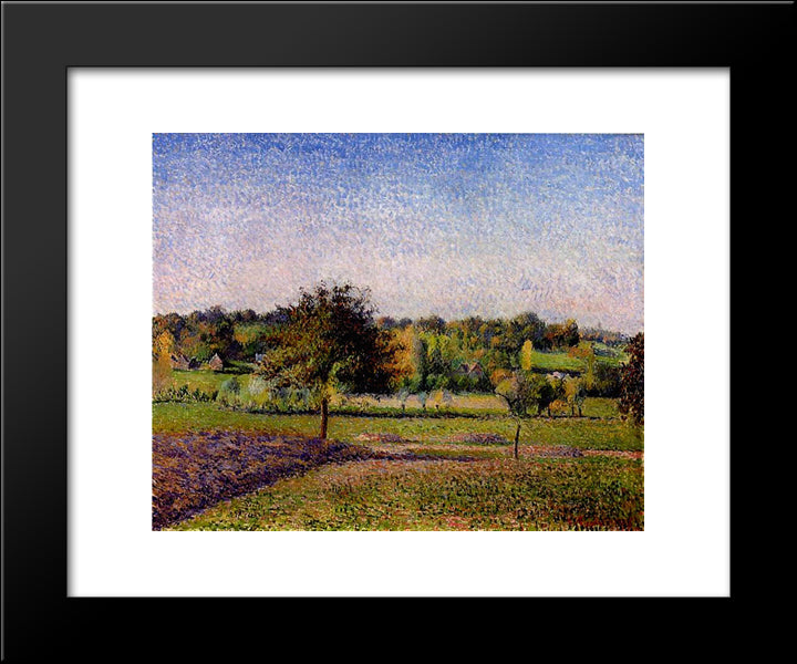Meadows At Eragny 20x24 Black Modern Wood Framed Art Print Poster by Pissarro, Camille