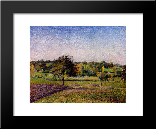 Meadows At Eragny 20x24 Black Modern Wood Framed Art Print Poster by Pissarro, Camille