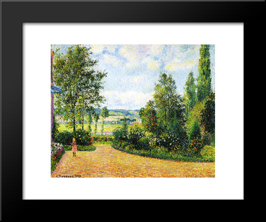Mirbeau'S Garden, The Terrace 20x24 Black Modern Wood Framed Art Print Poster by Pissarro, Camille