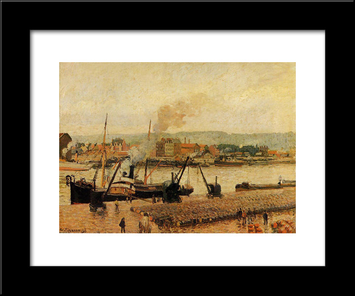 Morning, After The Rain, Rouen 20x24 Black Modern Wood Framed Art Print Poster by Pissarro, Camille