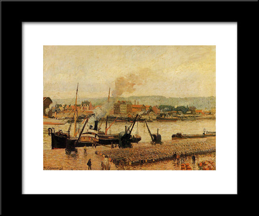 Morning, After The Rain, Rouen 20x24 Black Modern Wood Framed Art Print Poster by Pissarro, Camille