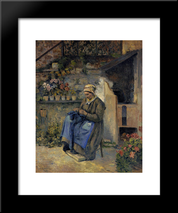 Mother Jolly 20x24 Black Modern Wood Framed Art Print Poster by Pissarro, Camille