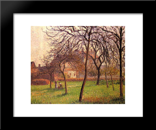 Mother Lucien S Field At Eragny 20x24 Black Modern Wood Framed Art Print Poster by Pissarro, Camille