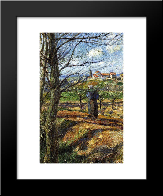 Near Pontoise 20x24 Black Modern Wood Framed Art Print Poster by Pissarro, Camille