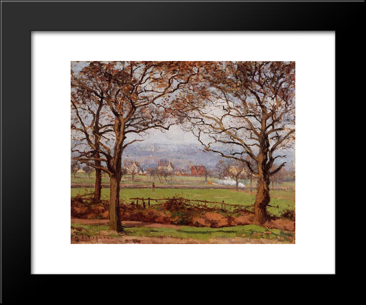 Near Sydenham Hill, Looking Towards Lower Norwood 20x24 Black Modern Wood Framed Art Print Poster by Pissarro, Camille
