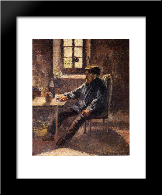 Old Wingrower In Moret 20x24 Black Modern Wood Framed Art Print Poster by Pissarro, Camille
